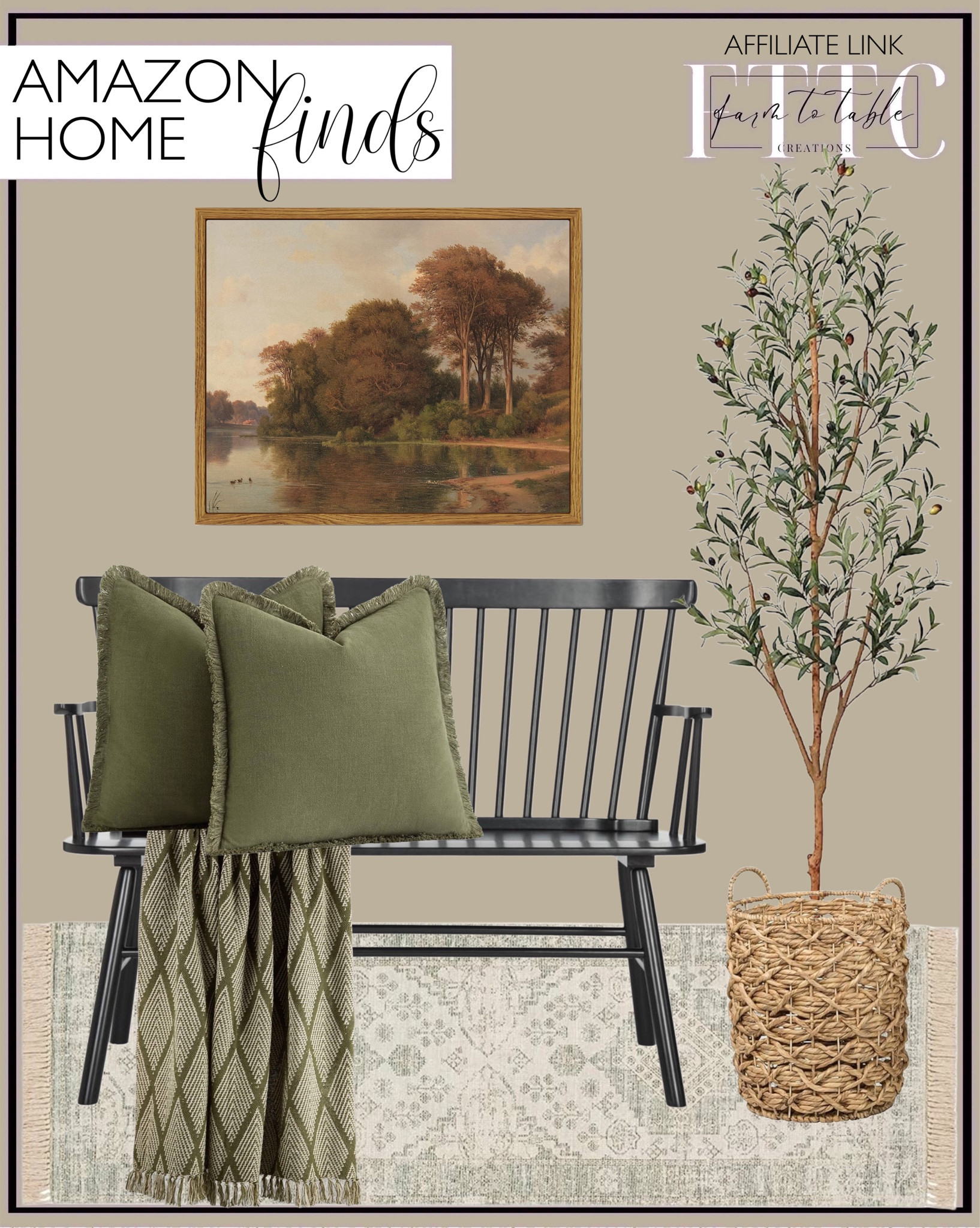 Amazon Home Finds. Follow @farmtotablecreations on Instagram for more inspiration.

Entryway Bench. Runner. Area Rug. Vintage Rug. Pillow Covers. Cozy Throw. Basket Decor. Olive Tree. Wall Art. Fall entryway. Fall Wall Art. 

Amazon Home. Amazon Home Finds. Amazon Decor  

#LTKHome #LTKSaleAlert #LTKFindsUnder50