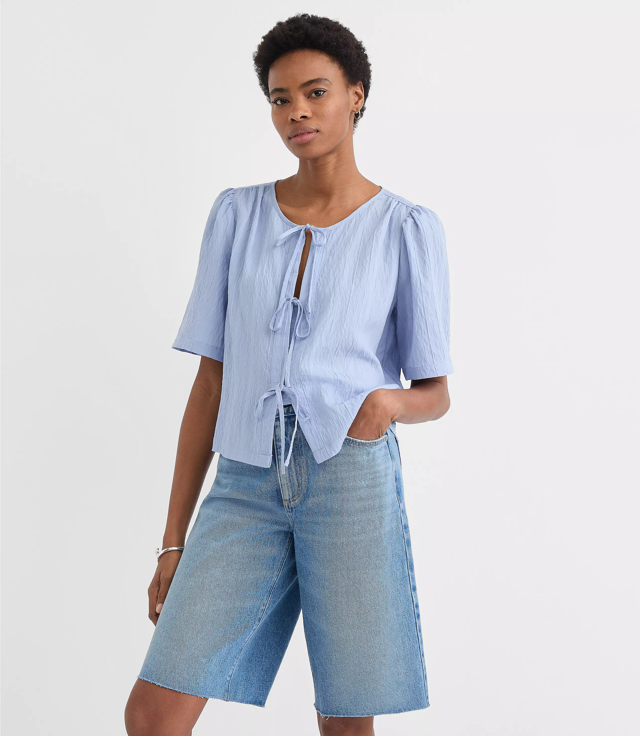 Striped Bow Blouse | LOFT