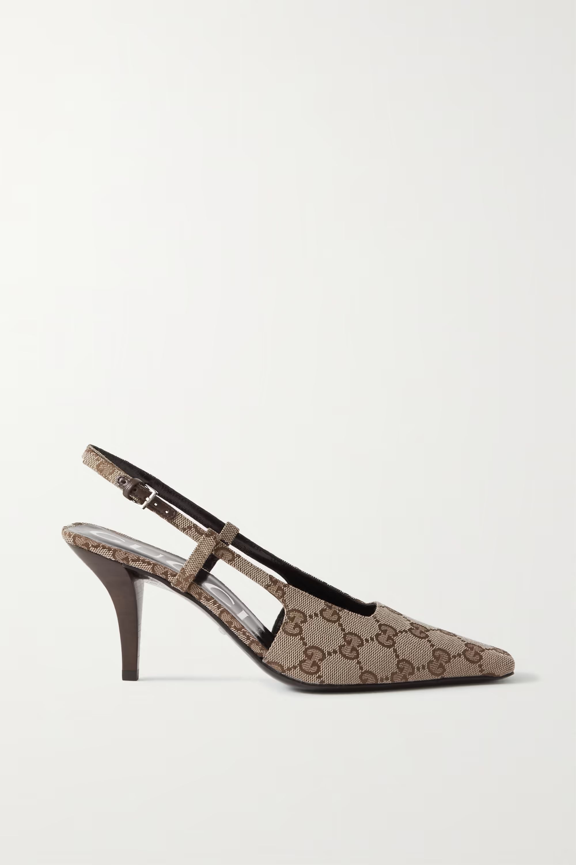 Tom logo-jacquard canvas slingback pumps | NET-A-PORTER (US)