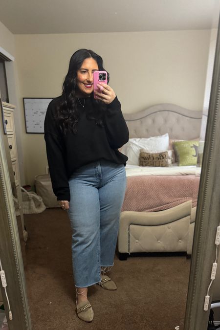 still obsessed with these madewell jeans - wearing the curvy style in a size 31 

nuuds sweater - L 

#LTKfindsunder100 #LTKmidsize #LTKSeasonal