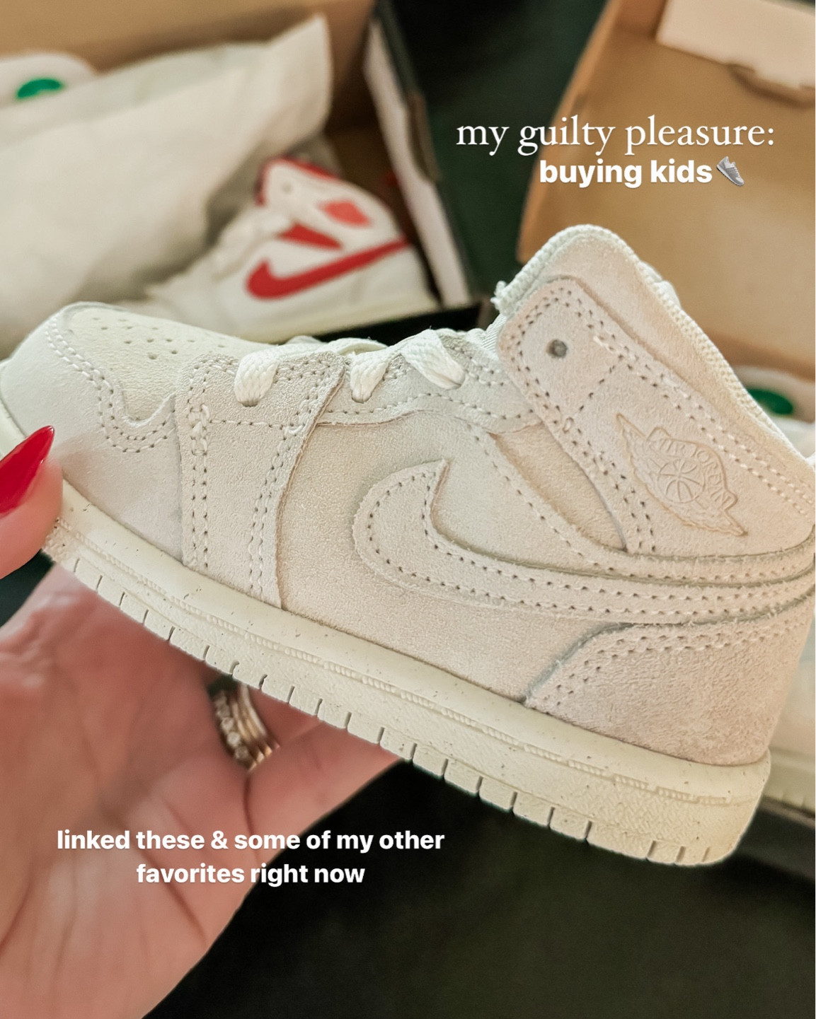 Use code JUST4MOM for an additional 25% off select styles! Obsessed with these Jordan’s for Smith!!!

#LTKKids #LTKShoeCrush #LTKSaleAlert