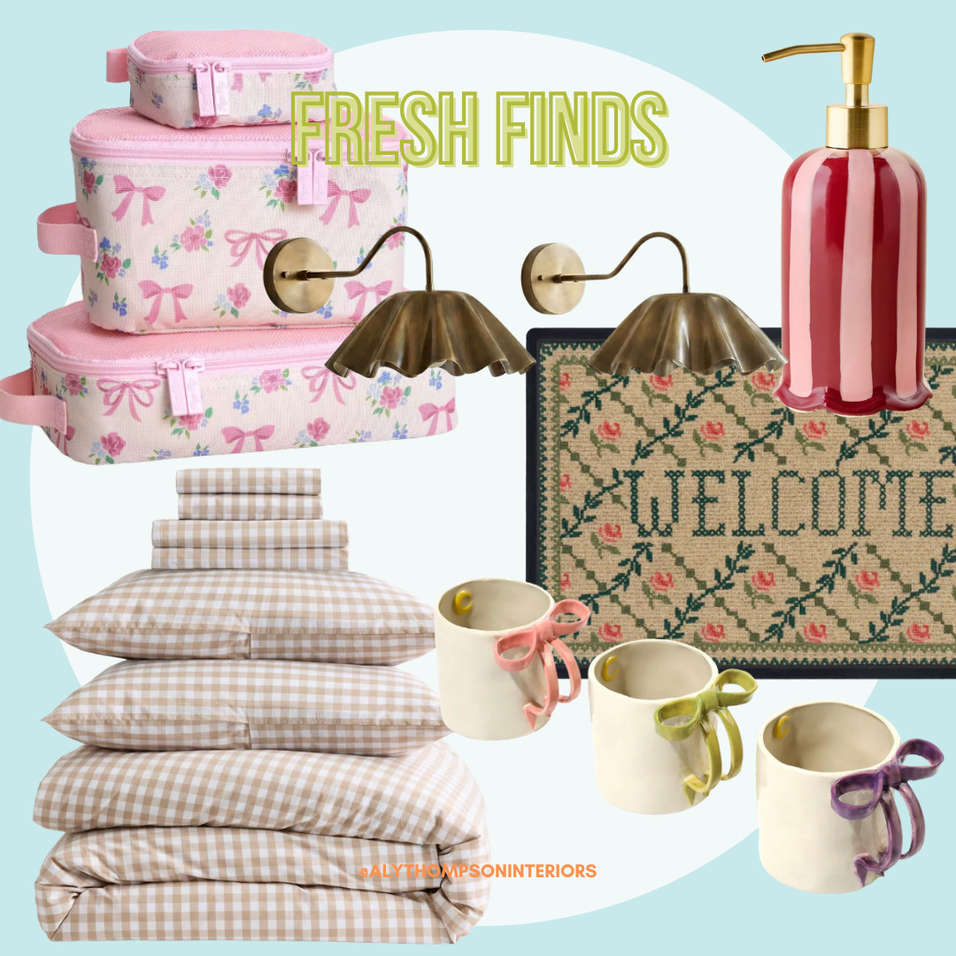 New | Trending | Fresh Finds | Spring | New Year | Striped | Welcome Mat | Quince | Gingham Bedding | Bow Mug | Sconces  

 #LTKvlog #LTKSeasonal #LTKHome