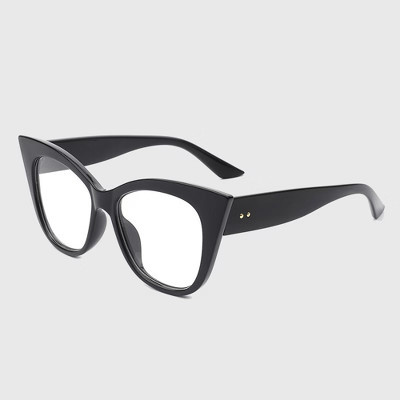 Anna-Kaci  Chic Cat - Eye Polarized Sunglasses - Black Frame - Clear Lens | Target