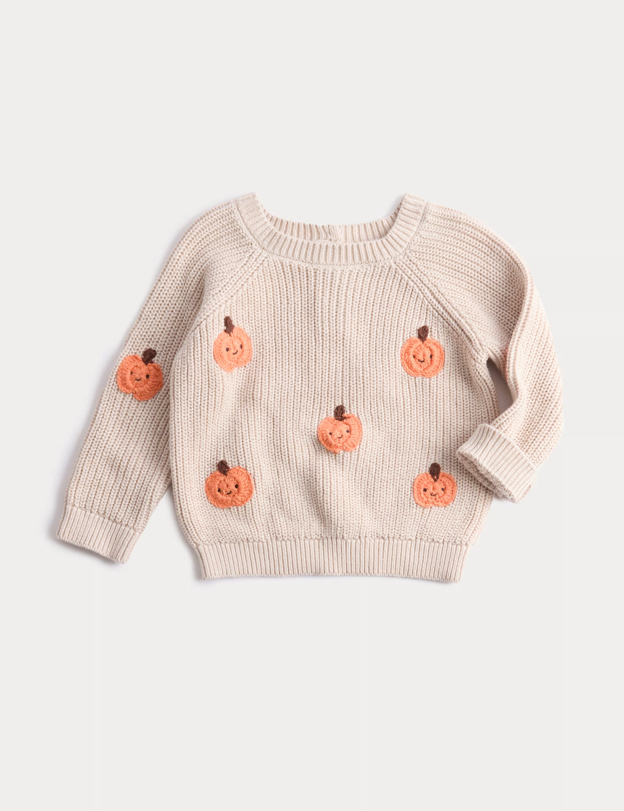 Pure Cotton Pumpkin Knitted Jumper (0-6 Yrs) | Marks & Spencer (UK)