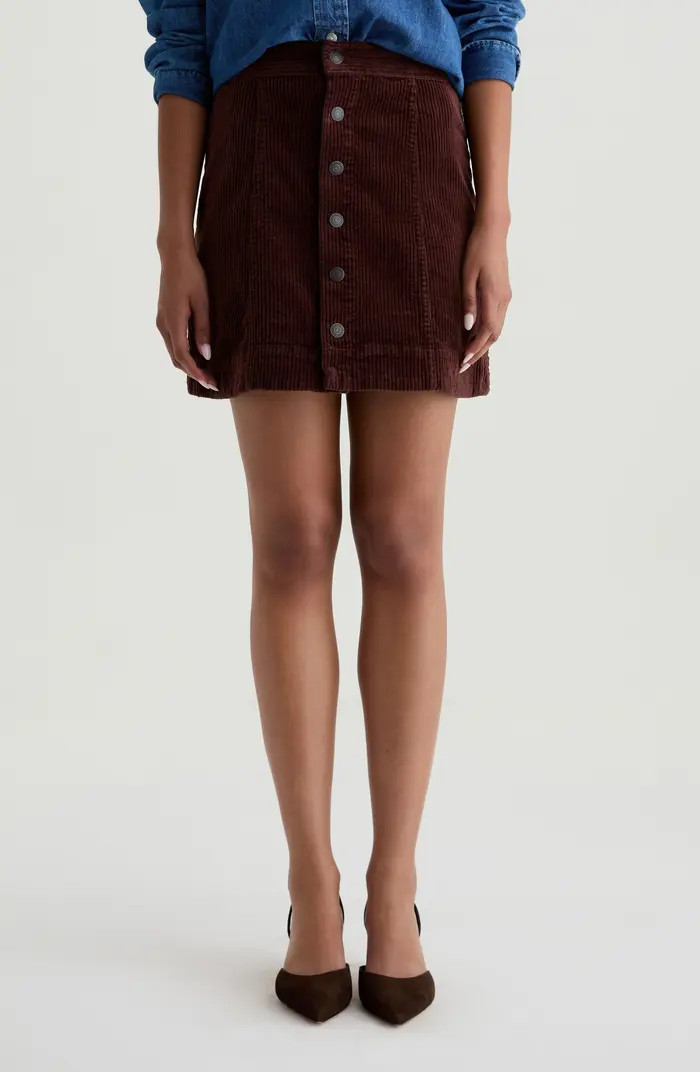 Evie Button Front Corduroy Skirt | Nordstrom