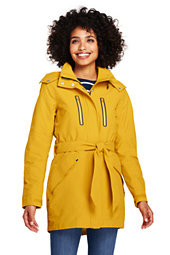Women's Lightweight Belted Squall Rain Coat-Atlas Yellow,M | Lands' End (US)