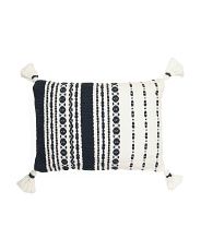 14x20 Indoor Outdoor Aztec Stripe Tassel Pillow | Marshalls