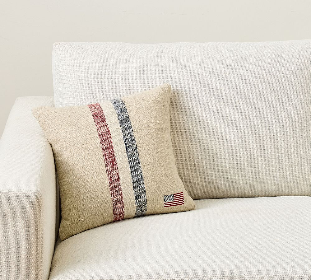 Patriotic Striped Filled Pillow | Pottery Barn (US)