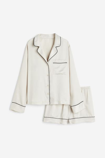 Satin Pajama Shirt and Shorts | H&M (US + CA)