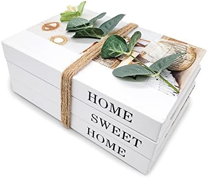 HISAN Hardcover Decorative Books - Set of 3 Farmhouse Decor - Stacked Quote Book Set for Your Hom... | Amazon (US)