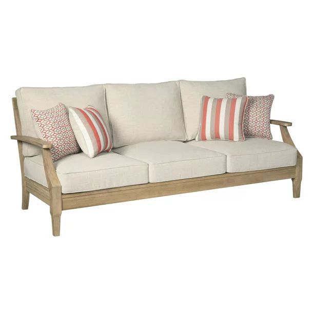 Signature Design by Ashley Clare View Eucalyptus Wood Outdoor Sofa with Cushion - Walmart.com | Walmart (US)