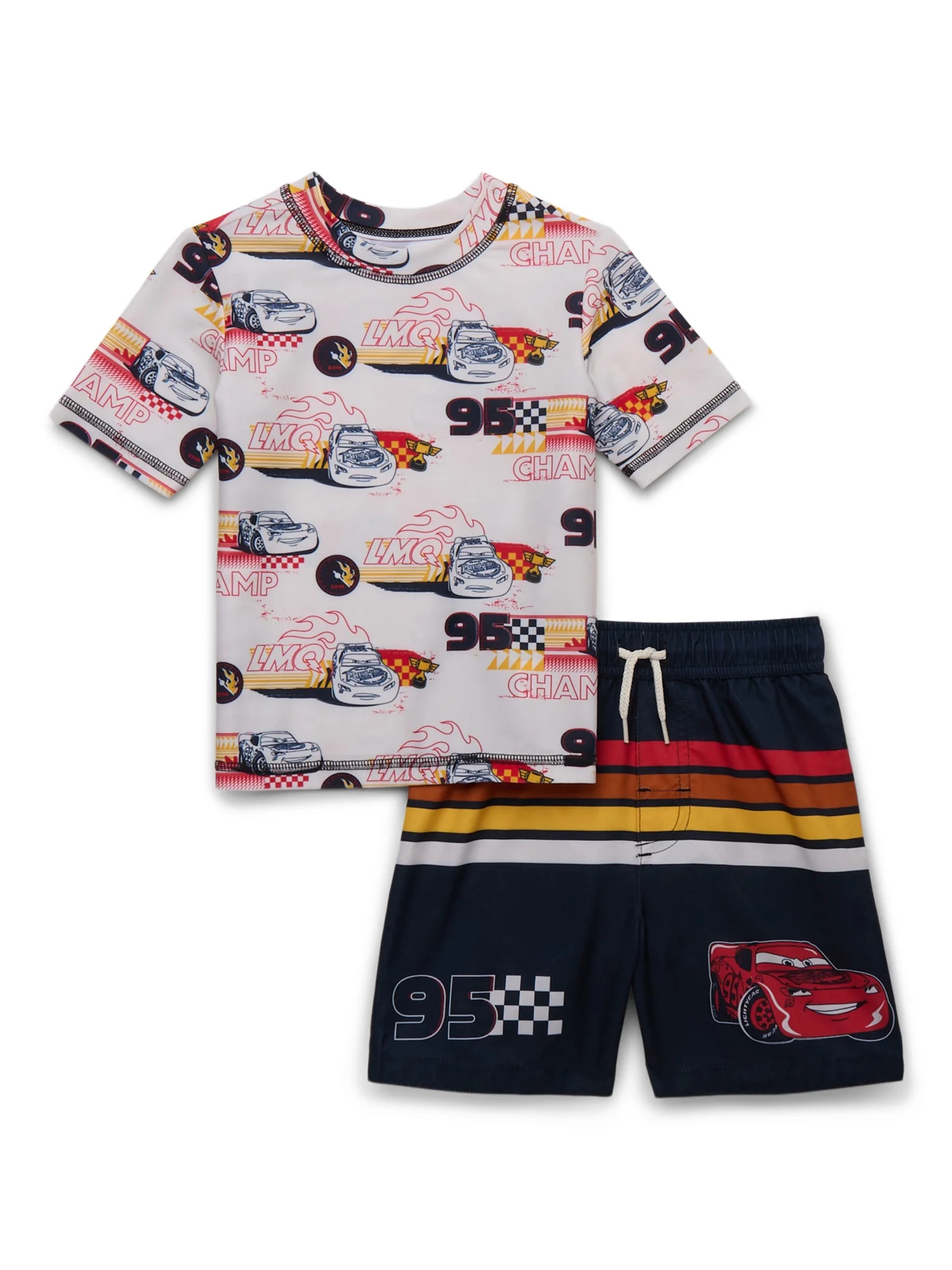 Character Toddler Boy Short- Sleeve Rash Guard and Swim Shorts Set, 2-Piece, Sizes 12M-5T | Walmart (US)