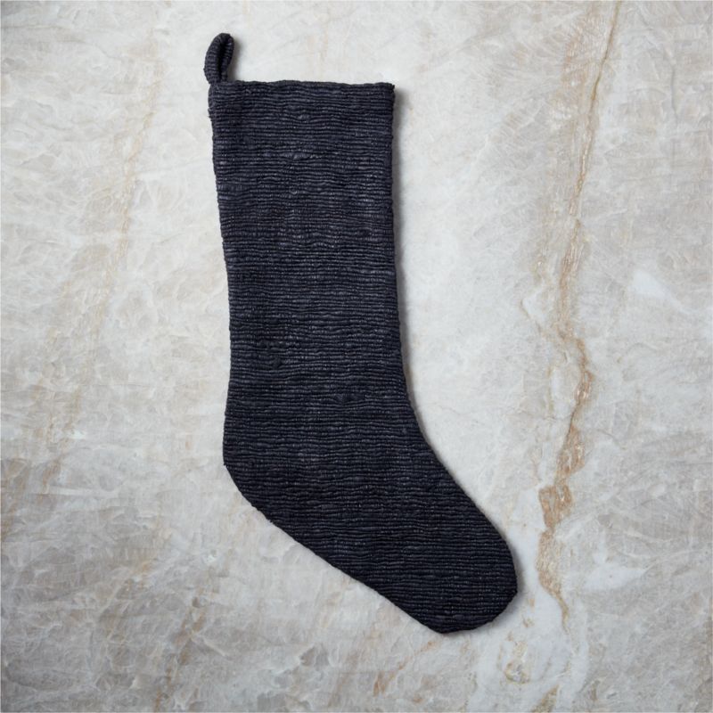 Seca Black Silk Christmas Stocking | CB2 | CB2