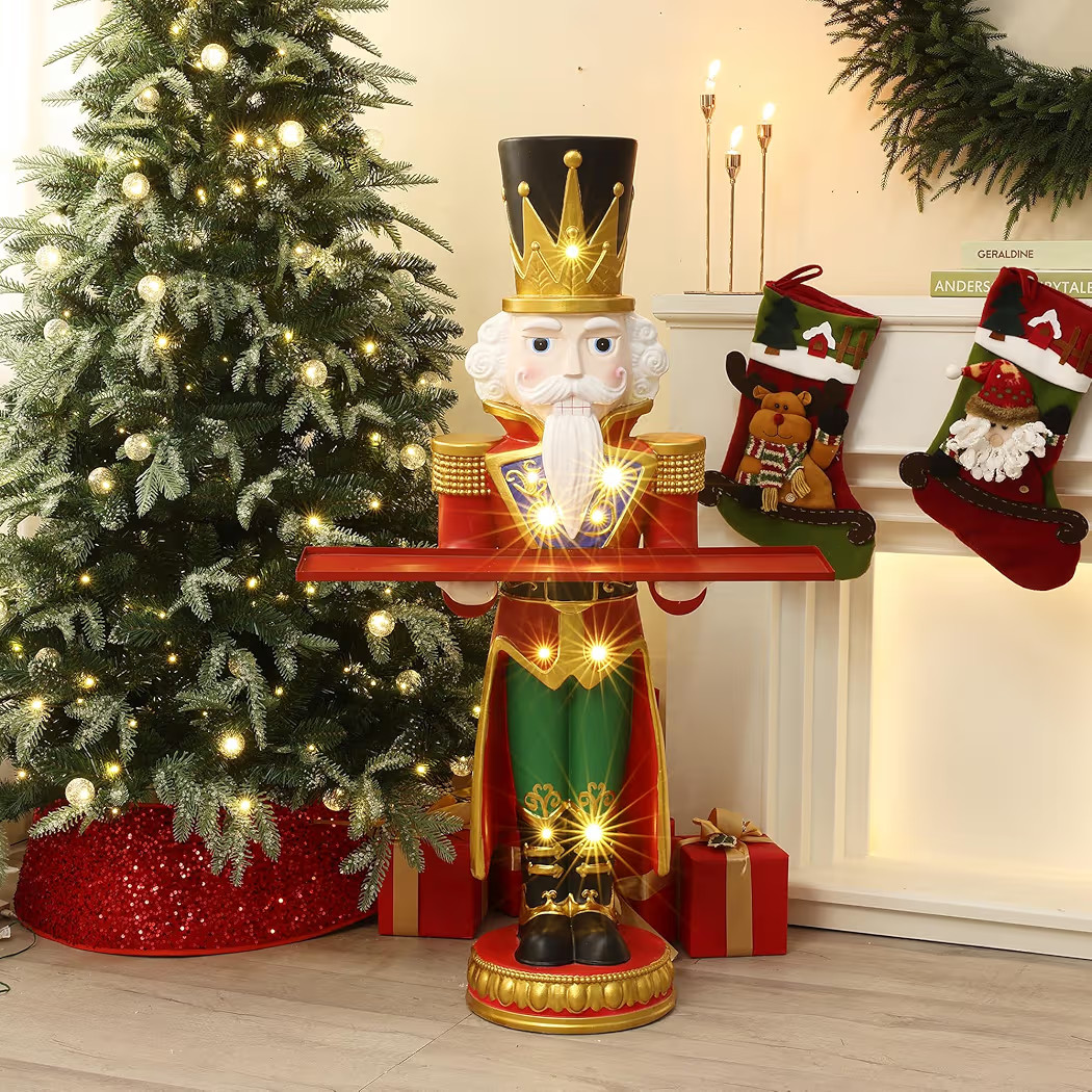 LuxenHome 4FT Tall Nutcracker Christmas Decoration, Large Holiday Nutcracker Soldier Statue with ... | Amazon (US)
