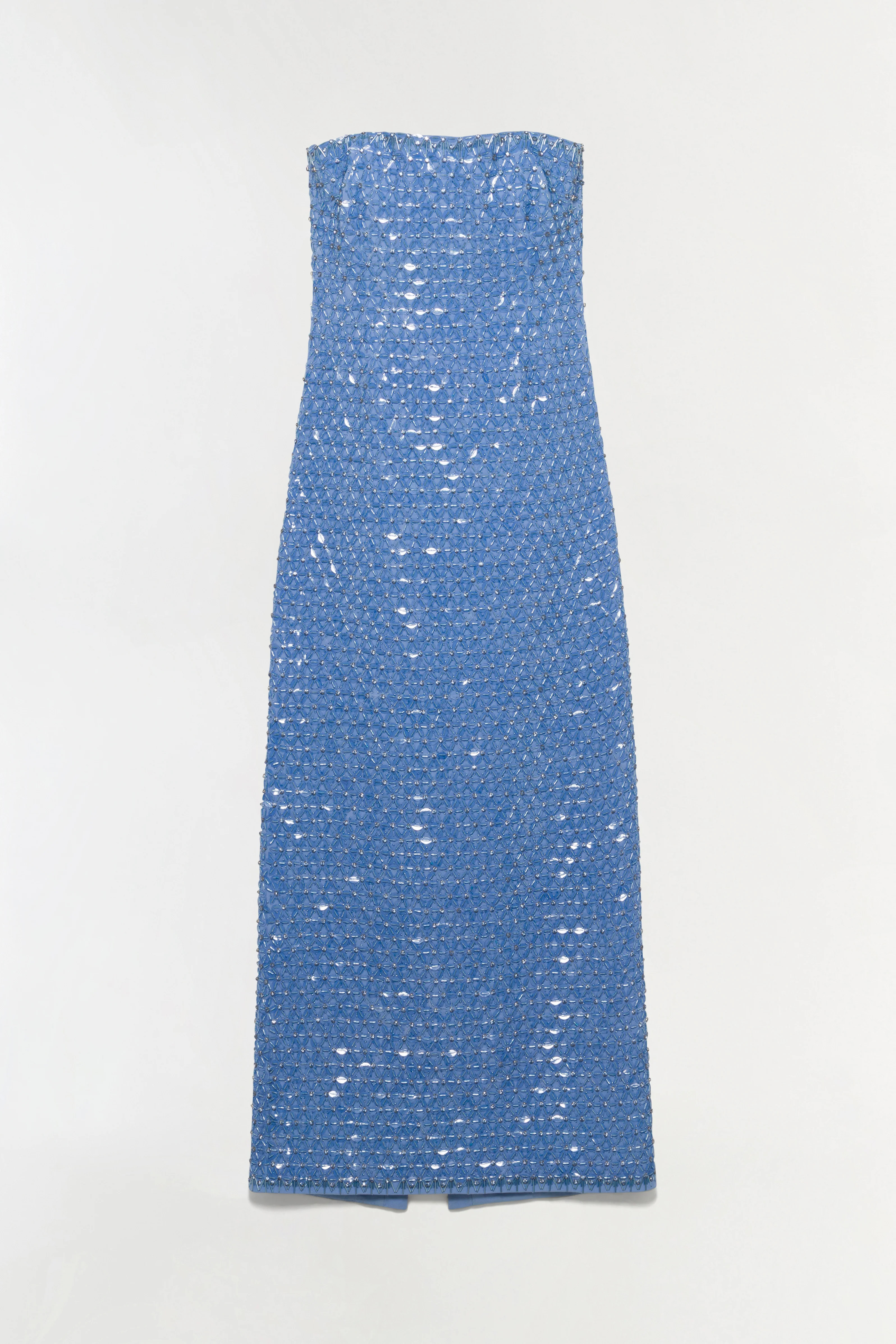 SIMKHAI Women's Vanessa Embellished Bustier Midi Dress in Periwinkle, Sequin, Size 4 | Simkhai