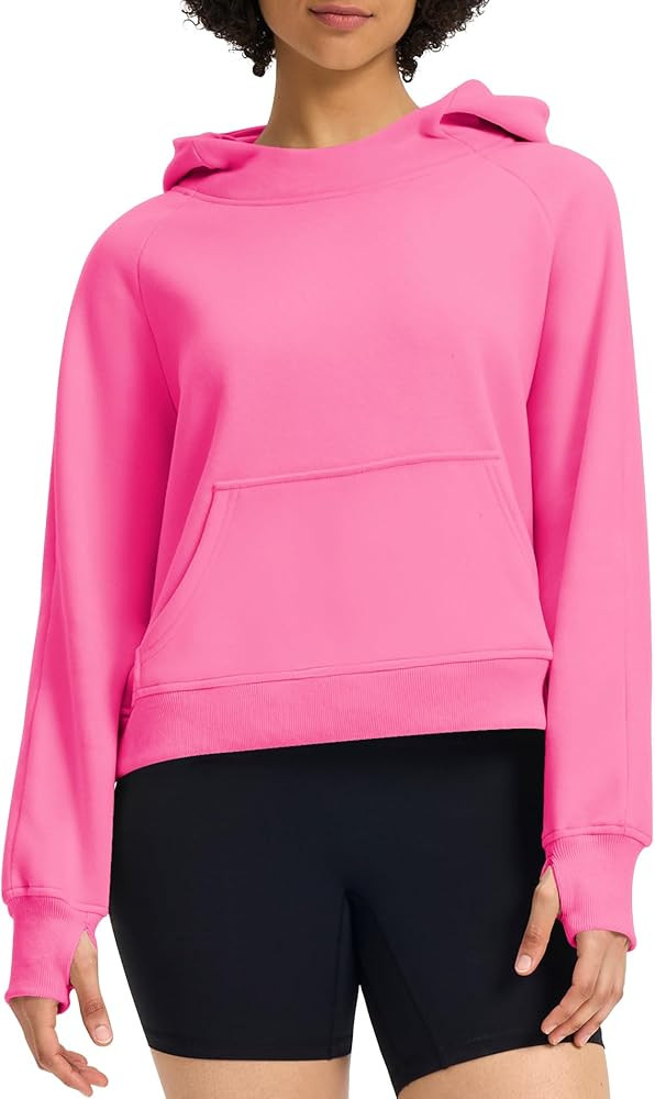 Casly Lamiit Hoodies for Women 2024 Fashion Fall Outfits Loose Fit Stand Collar Hoodie Cropped Sw... | Amazon (US)