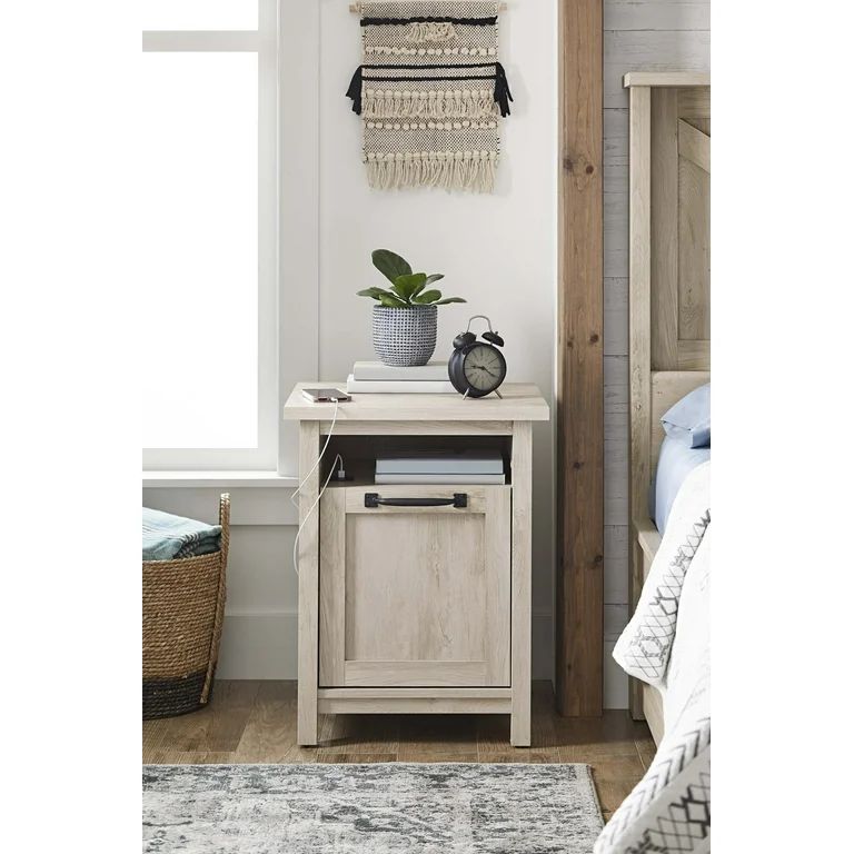 Better Homes & Gardens Modern Farmhouse USB Nightstand, Rustic White Finish | Walmart (US)