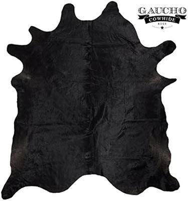 Solid Black Cowhide Rug - Natural & High Quality Gaucho Cowhides | Amazon (US)