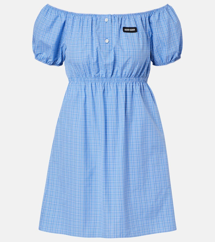 Miu Miu Checked cotton poplin minidress | Mytheresa (US/CA)