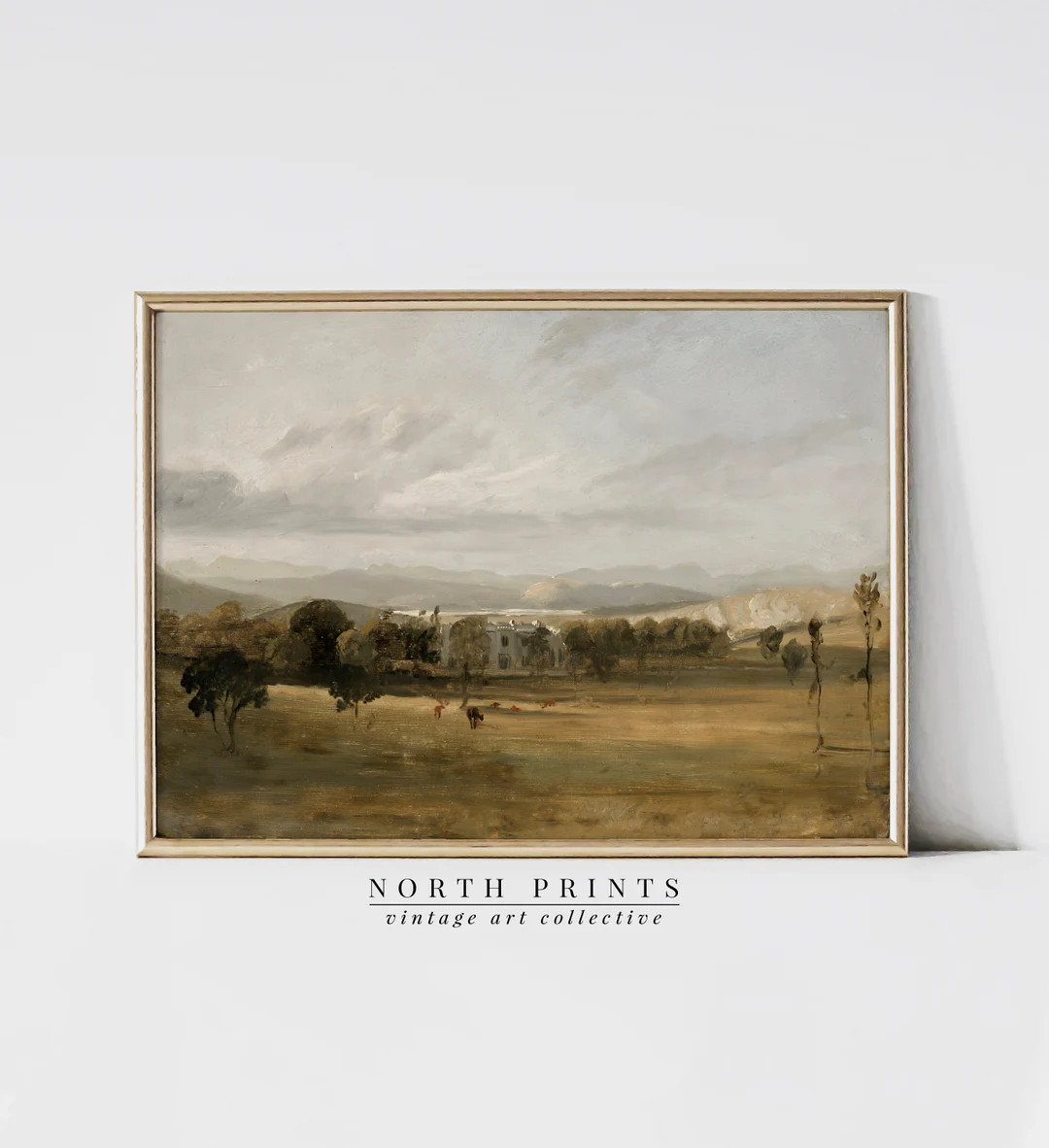 Vintage Oil Painting Country Landscape Art Print Farmhouse Decor PRINTABLE Digital 1121 - Etsy | Etsy (US)