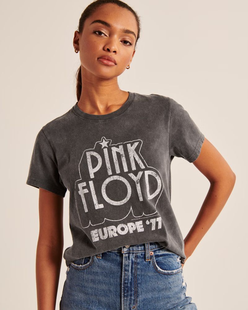 Women's Pink Floyd 90's-Inspired Relaxed Band Tee | Women's Tops | Abercrombie.com | Abercrombie & Fitch (US)