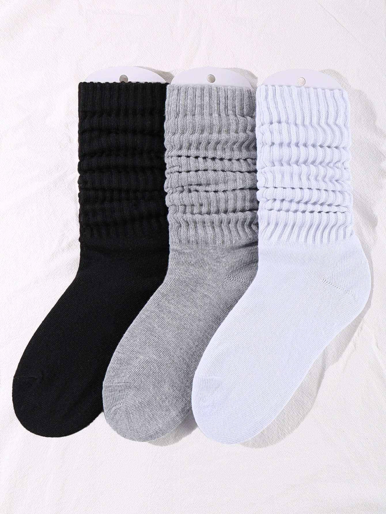 3pairs Women's Fall Winter Slouch Knit Socks Simple Solid Color Slouchy Socks Women Scrunch Socks... | SHEIN