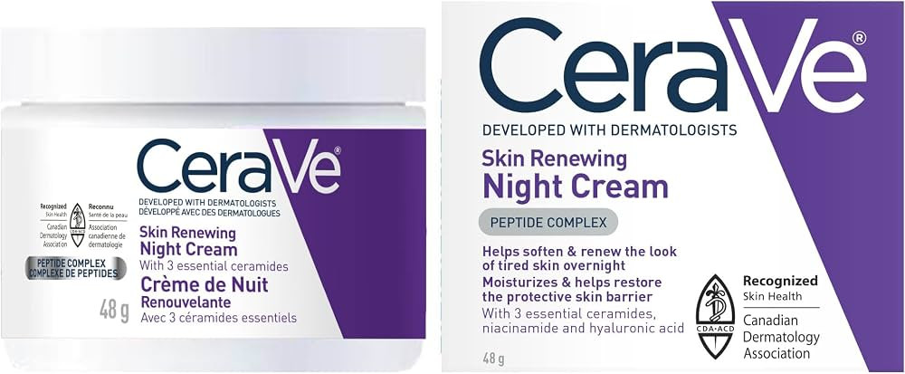 CeraVe Night Cream for Face, Skin Renewing Moisturizer for Men & Women With Hyaluronic Acid, Niac... | Amazon (CA)
