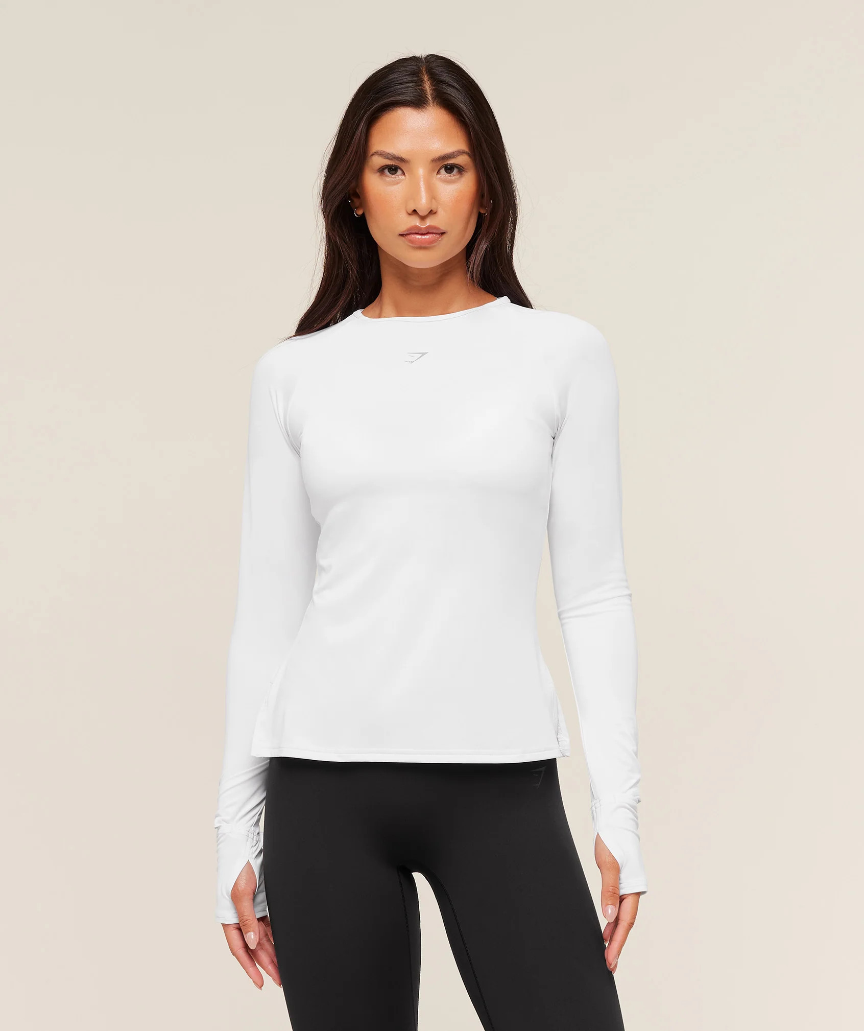 Gymshark Running Long Sleeve Top - White | Gymshark US