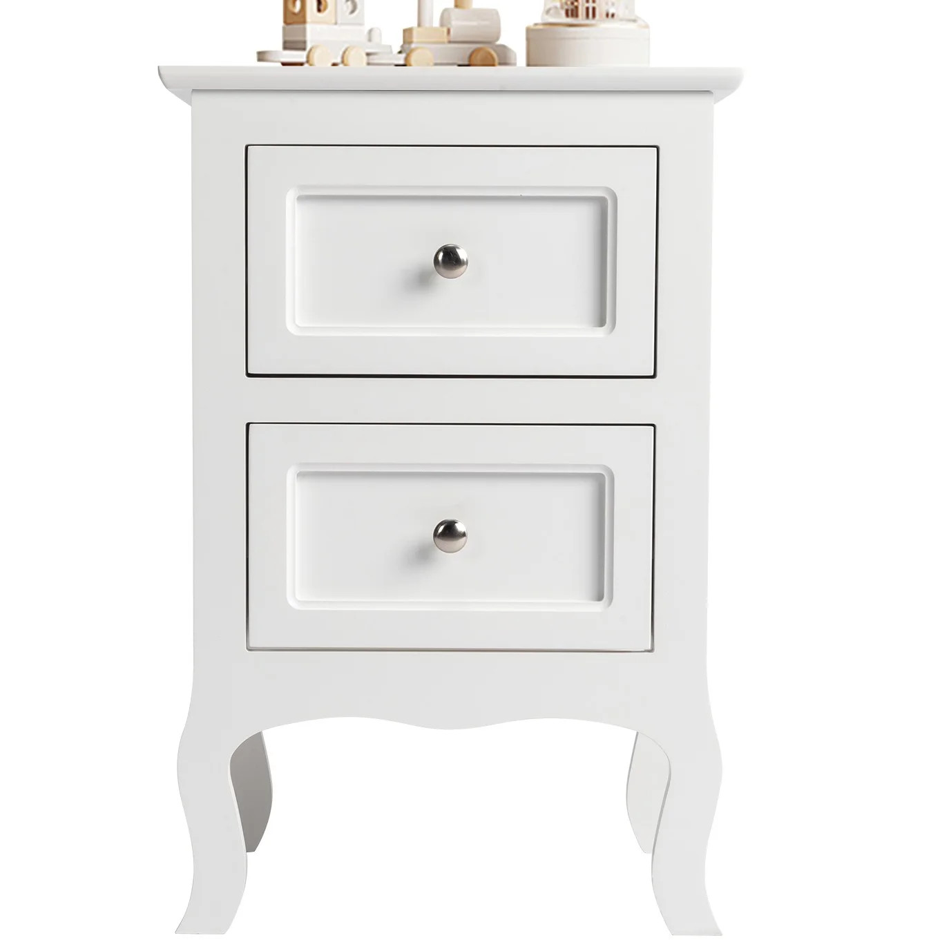 UBesGoo Nightstand End Table with 2 Drawer,White Finish | Walmart (US)
