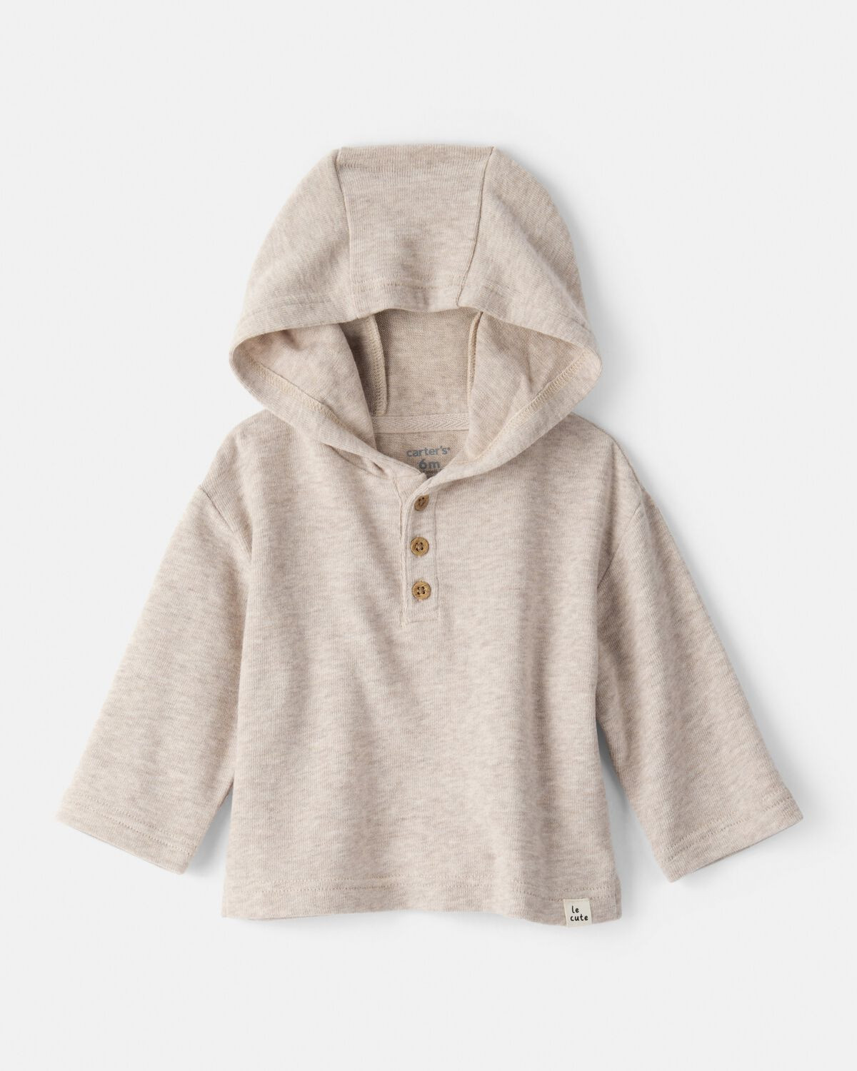 Baby Boy Long-Sleeve Hooded Top - Grey | Carter's Inc