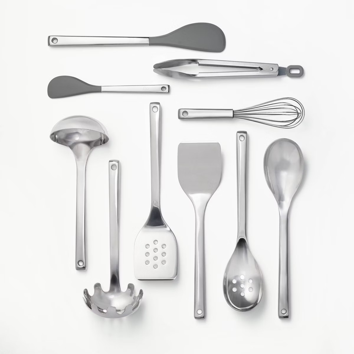 10pc Stainless Steel Kitchen Utensil Set Silver - Figmint™ | Target