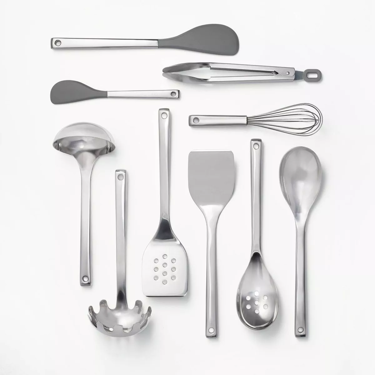 4pc Stainless Steel/nylon Kitchen Utensil Set Dark Gray - Figmint