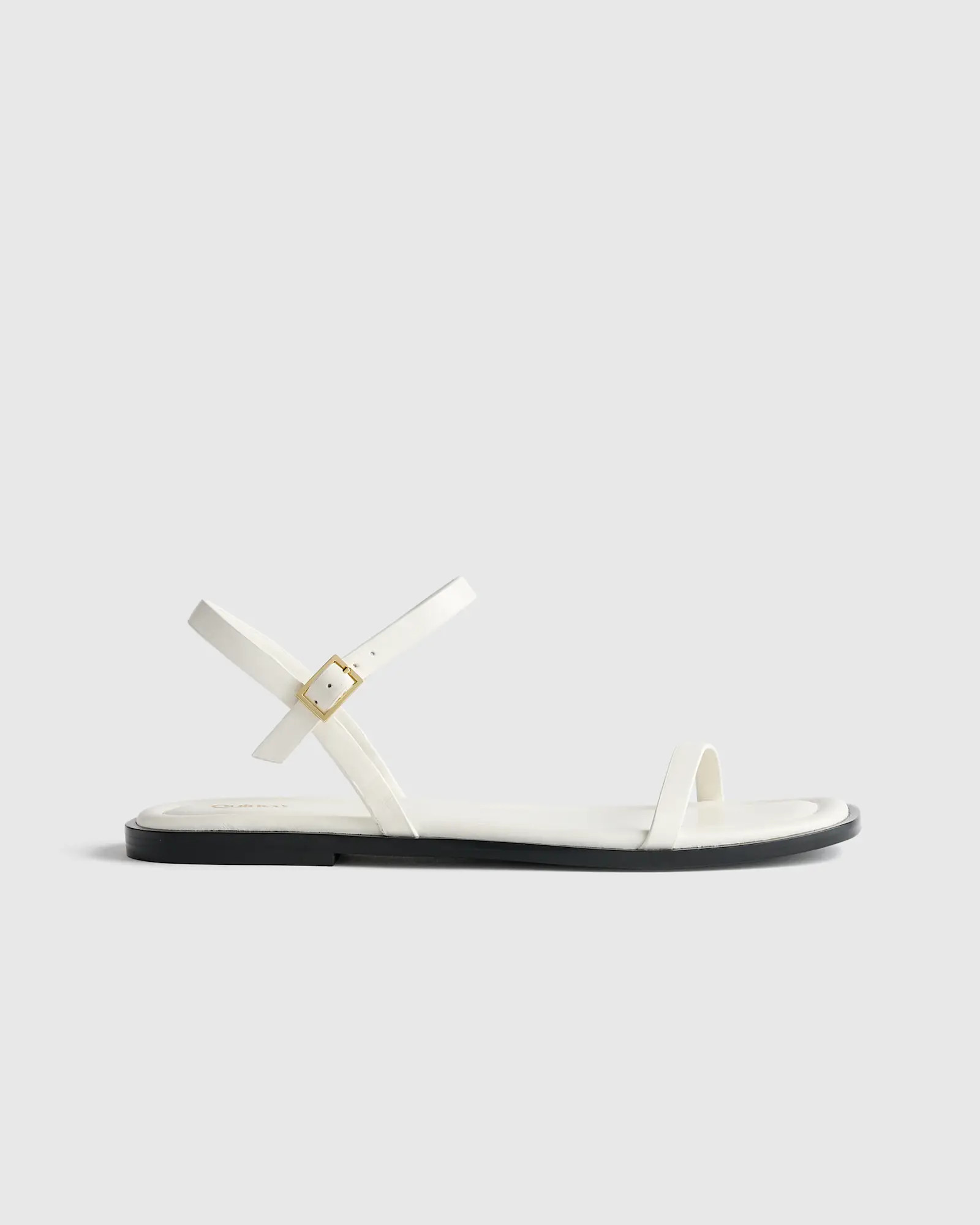 Italian Leather Ankle Strap Flat Sandal | Quince