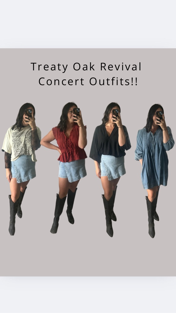 Concert outfit inspo!! We went to see Treaty Oak Revival last night and it was such a good concert!! I ended up wearing the black top and skirt! Linking what I can find!! 

#LTKMidsize #LTKTall #LTKStyleTip