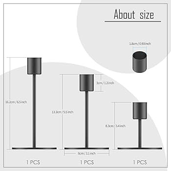 smtyle Short Black Halloween Candlestick Holders Taper Candle Holders for Candlestick Candles Set... | Amazon (CA)