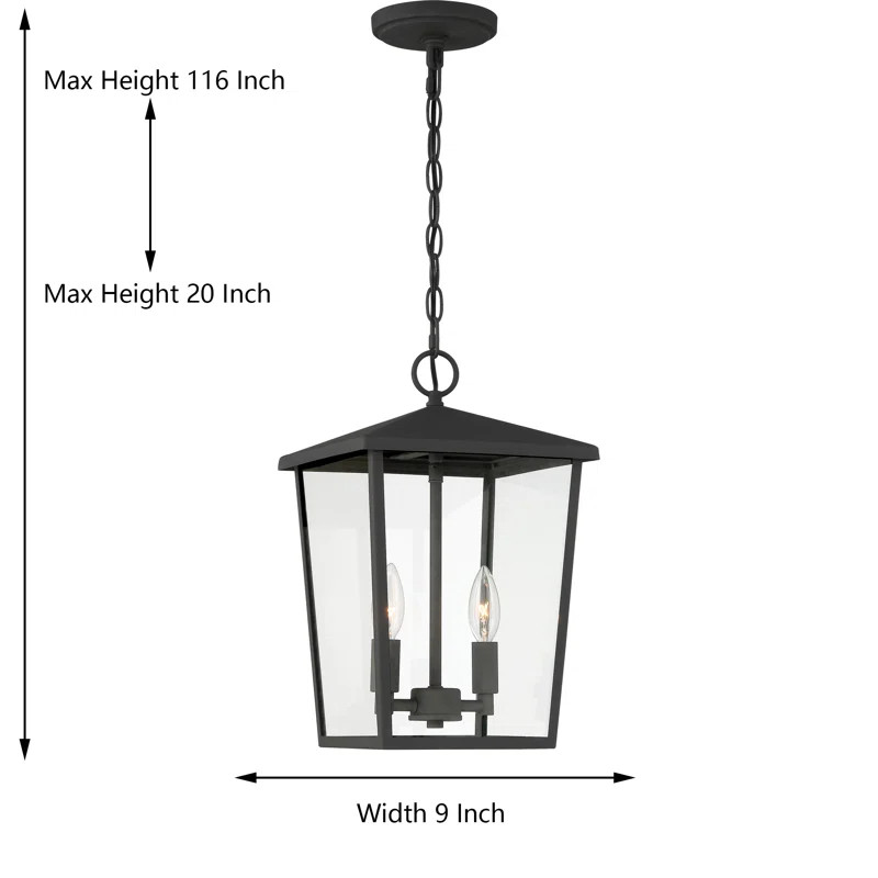Atlas 2-Bulb 15" H Outdoor Steel Dimmable Hanging Lantern | Wayfair North America