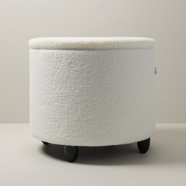 SHERPA STORAGE OTTOMAN, IVORY | Indigo (CA)