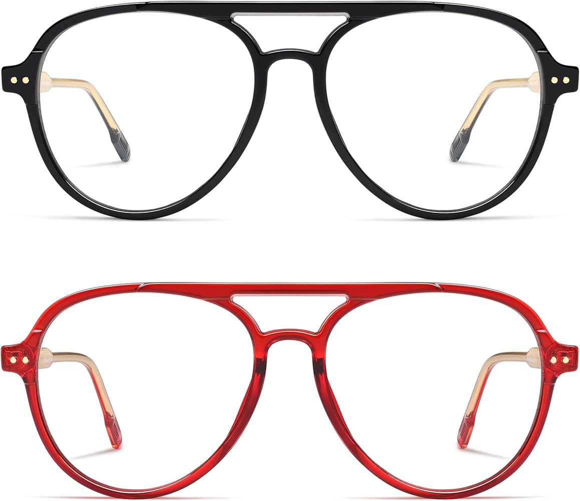 AMOMOMA Retro Blue Light Aviator Reading Glasses for Women Men,Vintage Computer Reader Frame 2.0 ... | Amazon (US)