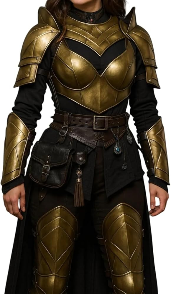 ArtizanStoe Lady Warrior Corset Armor Fantasy Pauldrons, Gorget & Chainmail | Medieval Lady Armor... | Amazon (US)
