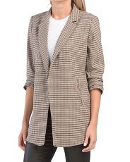 Ruched Sleeve Plaid Blazer | Marshalls