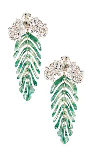 Fun Crystal Pendant Earrings in Green | Revolve Clothing (Global)