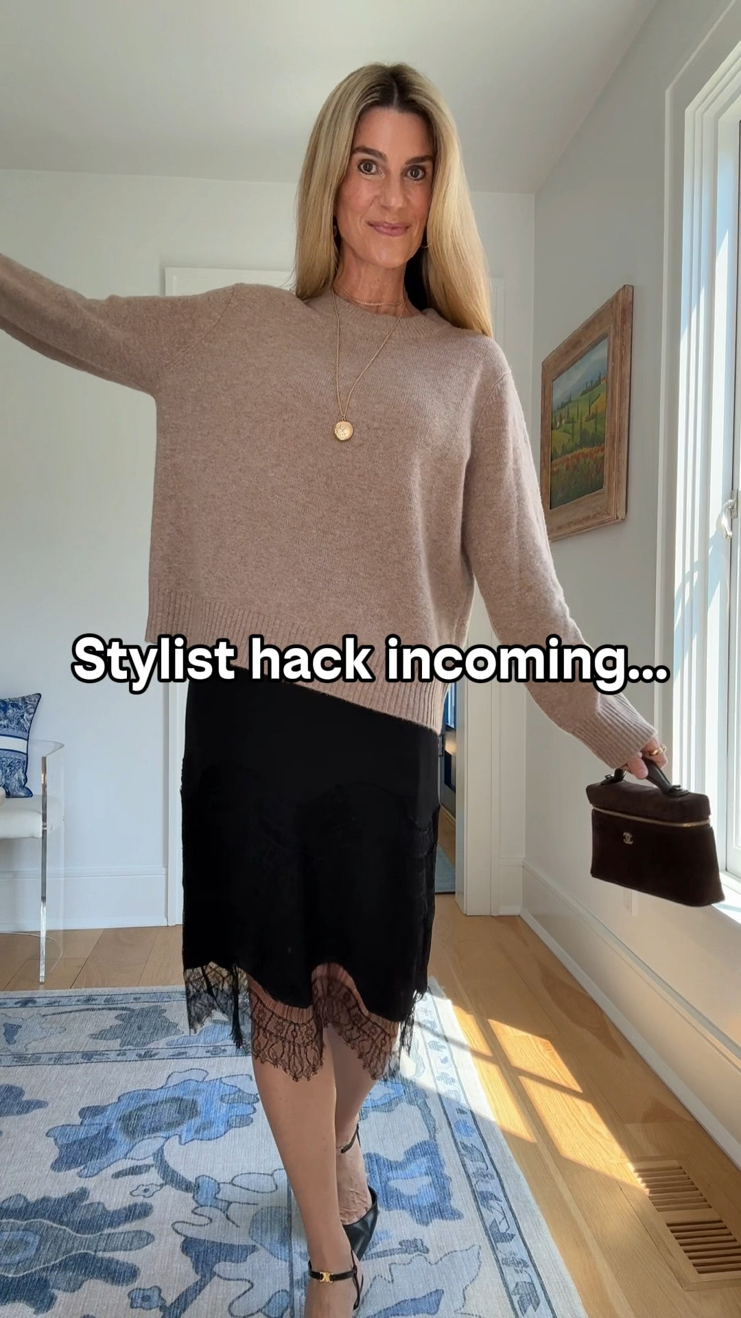 Shop this oversized cashmere @Quince sweater now and wear it on late summer nights over your shoulders. It will be the perfect staple for your fall and winter outfits and the price is so good, you can buy loads of colors!. I am wearing sz M 
@Quince  
#Quincepartner 
#liketkit

#LTKgrwm #LTKootd