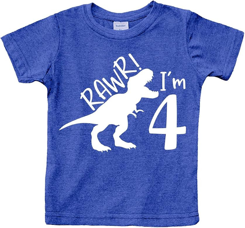 rawr im 4 Year Old boy Shirt Roar 4th Birthday Shirt boy Four Dinosaur Tshirt | Amazon (US)
