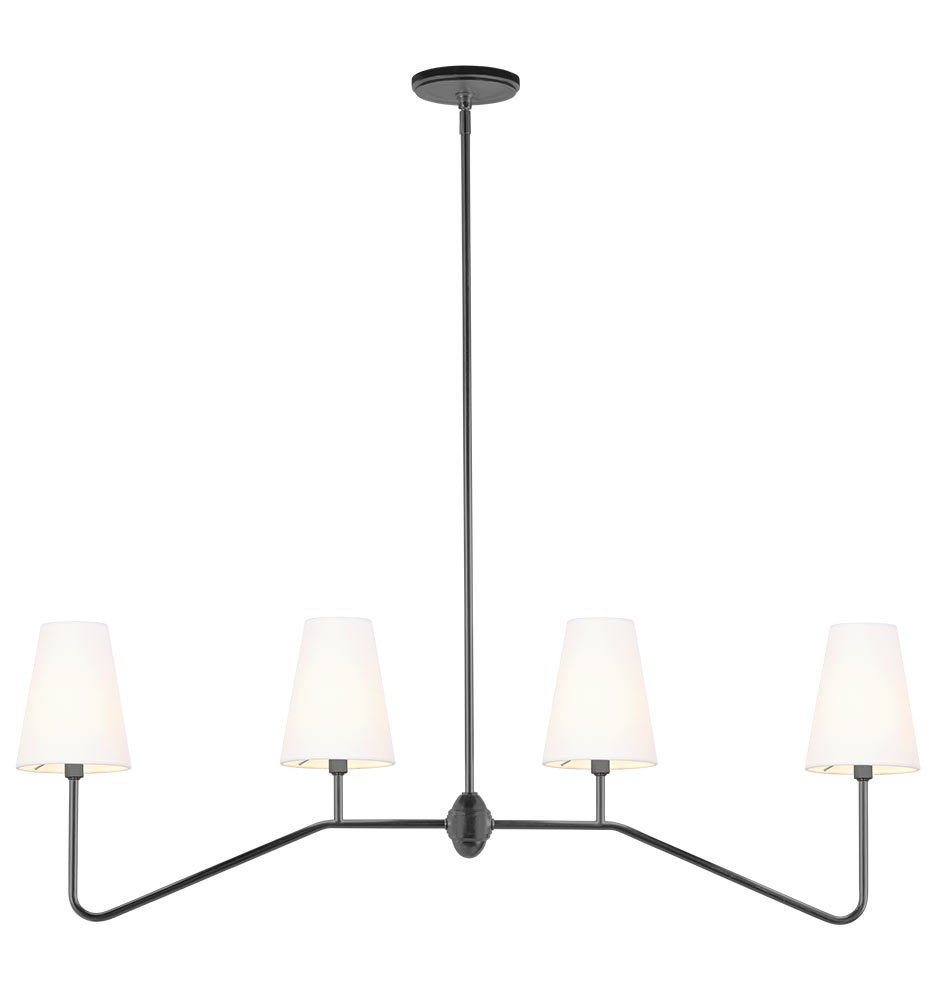 Berkshire Oil-Rubbed Bronze Linear Pendant with White Shades
 | Rejuvenation | Rejuvenation