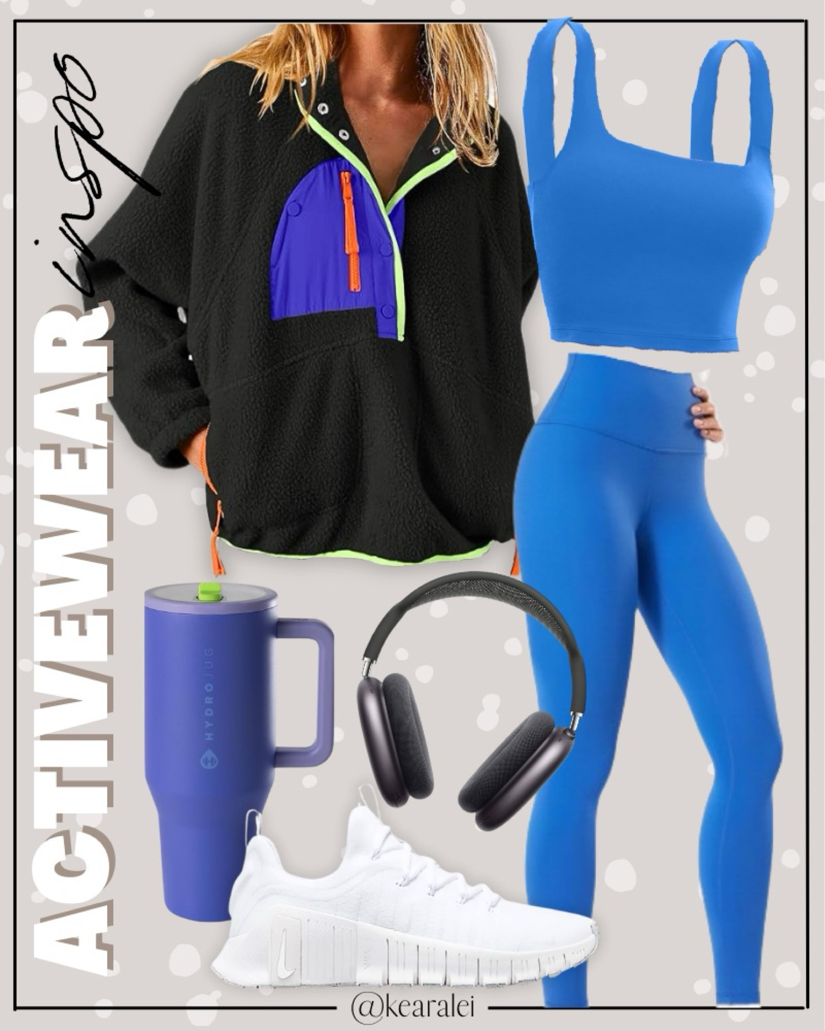 Activewear outfit Amazon athleisure active wear workout set exercise leggings shorts sports bra tank top neon yellow green bright blue pink Lululemon fitness look alike CRZ YOGA Gym Workout leggings fleece color block pullover sweatshirt zip up jacket free people hit the slopes fleece jacket inspired white Nike metcon 6 sneakers tennis shoes hydrojug traveler tumbler water bottle AirPod exercise essentials for women strength training New Year’s resolutions
.
.
.
Fitness Wear, Activewear, exercise outfit, workout leggings, sports bra, Lulu lemon, free people motion active athleisure
.

Amazon fashion, teacher outfits, business casual, casual outfits, neutrals, street style, Midi skirt, Maxi Dress, Swimsuit, Bikini, Travel, skinny Jeans, Puffer Jackets, Concert Outfits, Cocktail Dresses, Sweater dress, Sweaters, cardigans Fleece Pullovers, hoodies, button-downs, Oversized Sweatshirts, Jeans, High Waisted Leggings, dresses, joggers, fall Fashion, winter fashion, leather jacket, Sherpa jackets, Deals, shacket, Plaid Shirt Jackets, apple watch bands, lounge set, Date Night Outfits, Vacation outfits, Mom jeans, shorts, sunglasses, Disney outfits, Romper, jumpsuit, Airport outfits, biker shorts, Weekender bag, plus size fashion, Stanley cup tumbler
.
Target, Abercrombie and fitch, Amazon, Shein, Nordstrom, H&M, forever 21, forever21, Walmart, asos, Nordstrom rack, Nike, adidas, Vans, Quay, Tarte, Sephora, lululemon, free people, j crew jcrew factory, old navy


#LTKSeasonal #LTKStyleTip #LTKFitness