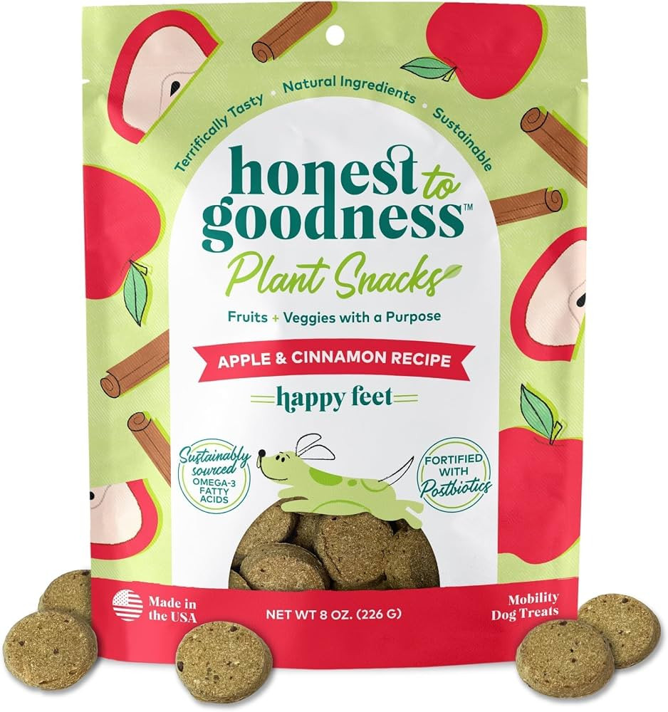 Honest to Goodness Plant Snacks Apple & Cinnamon Dog Treats, 8 oz | Amazon (US)