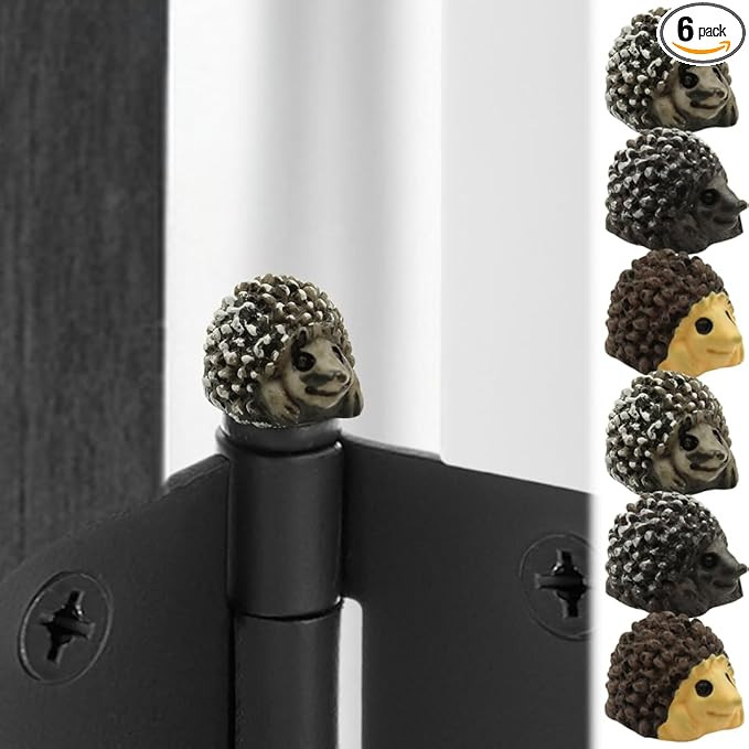 Mini Hedgehog Hinge Topper Animals Set of 6 - Magnetic Hinge Head Home Decoration - Door Hinge He... | Amazon (US)
