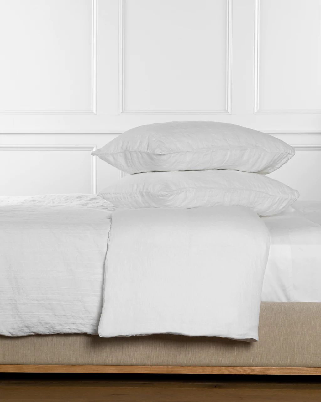 Carter Woven White Linen Duvet | McGee & Co.