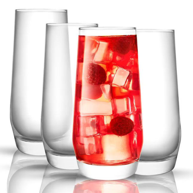 JoyJolt 18-fl oz Glass Everyday Glasses Set of: 4 | Lowe's