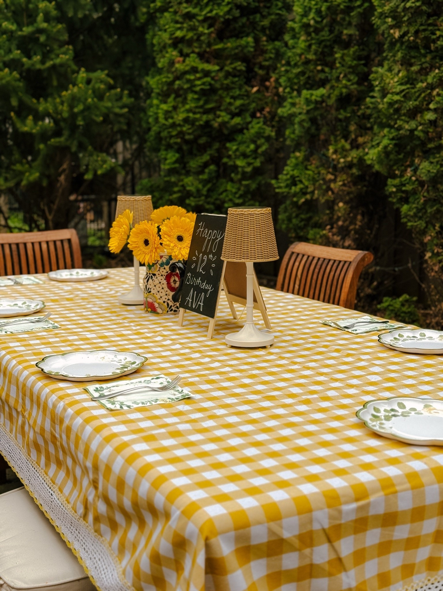 Ava’s 12th birthday dinner setup. Kobe the yellow plaid tablecloth — comes in several colors at a great price. #tweenbirthday #birthday party

#LTKmomlife #LTKHome